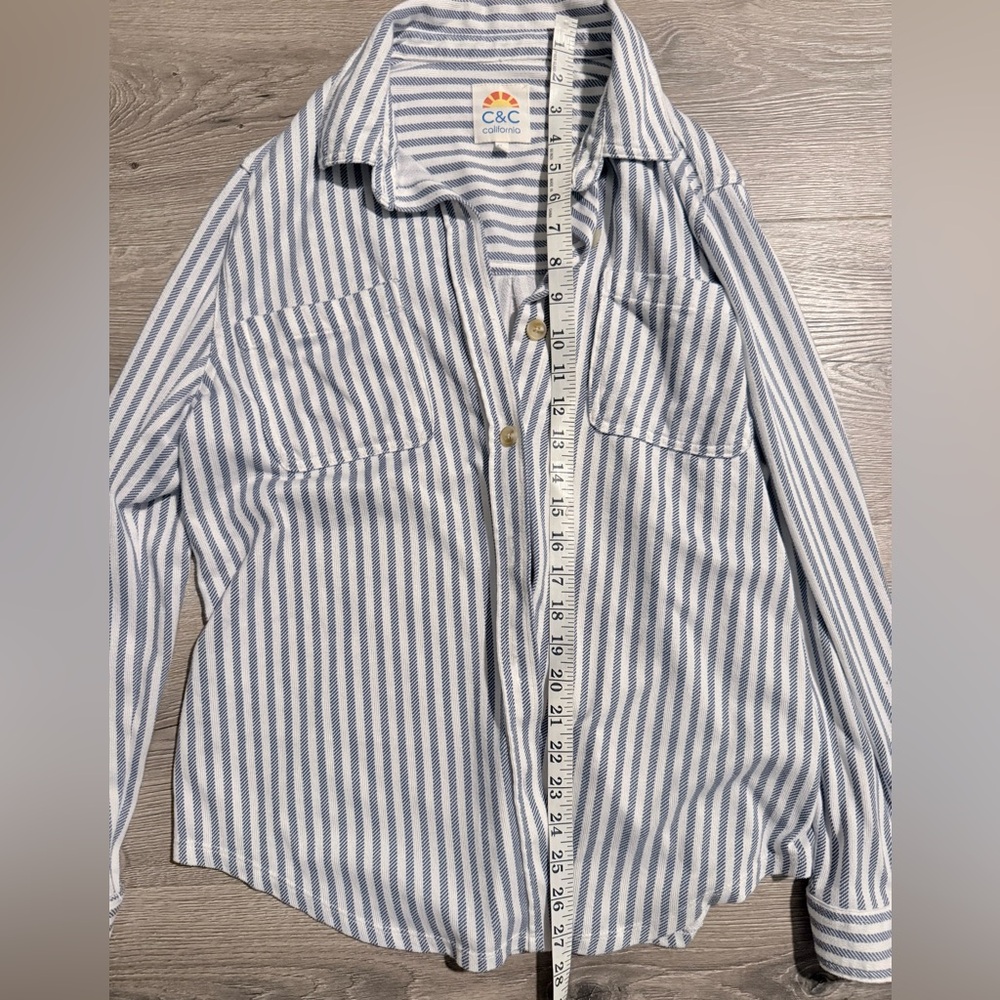 C&C California Blue and White Striped Shirt - Picture 7 of 10